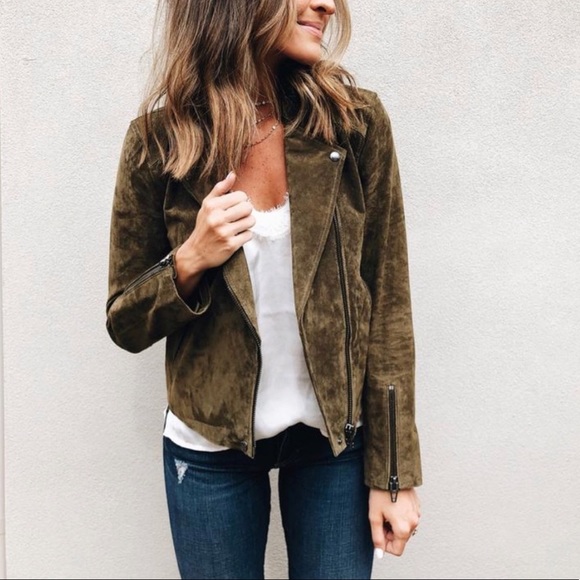 Blank NYC Jackets & Blazers - BLANKNYC No Limit Suede Moto Jacket in Bank Roll